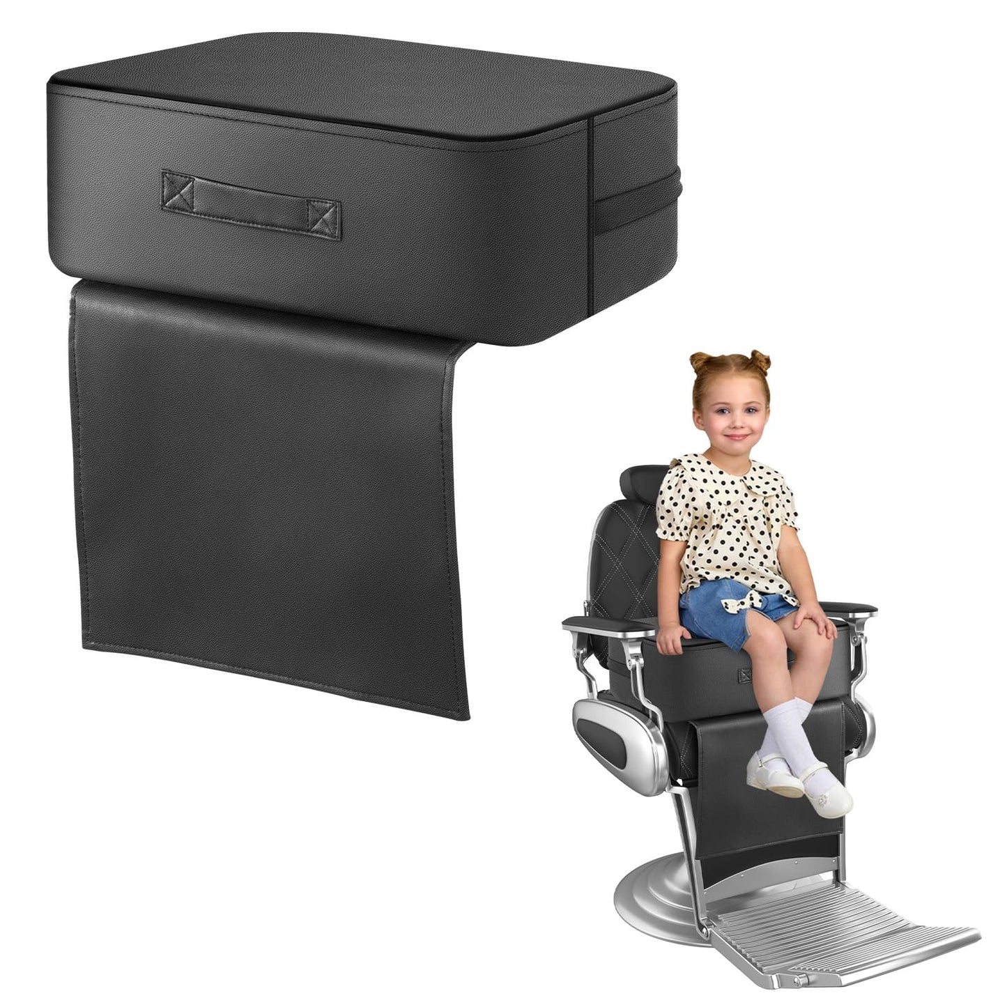 Totidyh Salon Booster Seat For Kids Hair Cutting, 18 X 13 X 6.7In Children Salon Chair Cushion With Handle, Barber Booster Seat