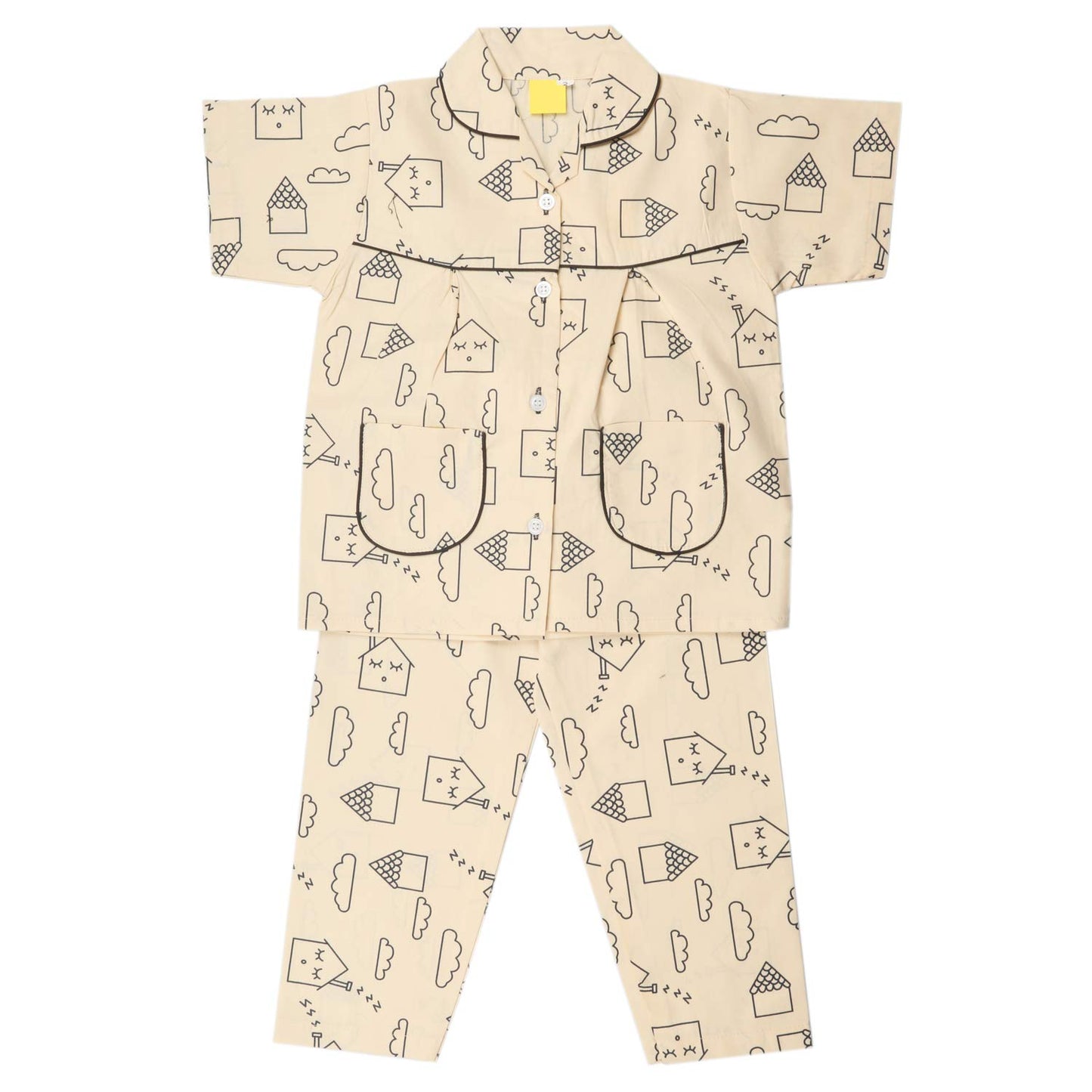 Wish Karo Cotton Nightdress for Boys & Girls(ND14crm_Cream_23yrs)