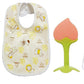 Manan Shopee Baby Needs Items All In One 1Baby Bib (Print May Vary) 1Feeder 2 Color Changing Temper  Sensor Spoon and 1Teeth