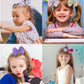 Eygla 18 Pcs 5 Inch Hair Bows For Girls, Rainbow Hair Bows Alligator Clips, Grosgrain Ribbon Bows For Little Girls Toddlers Kids