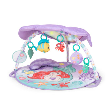 Bright Starts Disney Baby The Little Mermaid Twinkle Trove Light-Up Musical Baby Activity Gym with Tummy Time Pillow, Newborn+