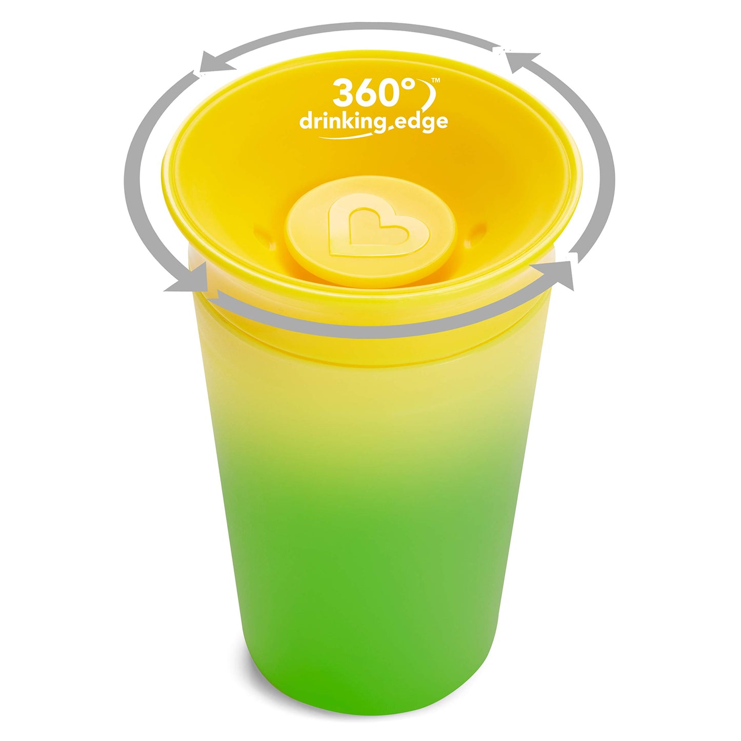 Munchkin Miracle 360 Sippy Cup For Toddlers, Color Changes With Cold Drinks, 9 Ounce, 2 Pack, Blue/Yellow