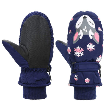 Toddler Mittens Winter Snow Glove Waterproof Mitten Warm Fleece Kid Ski Gloves For Boys Girls Black Fox M
