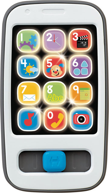 Fisher-Price Laugh & Learn Baby & Toddler Toy Smart Phone with Music Lights & Learning Songs for Ages 6+ Months, Gray