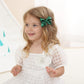 3 Inch Satin Bow For Little Girls - 2 Pcs (Green)