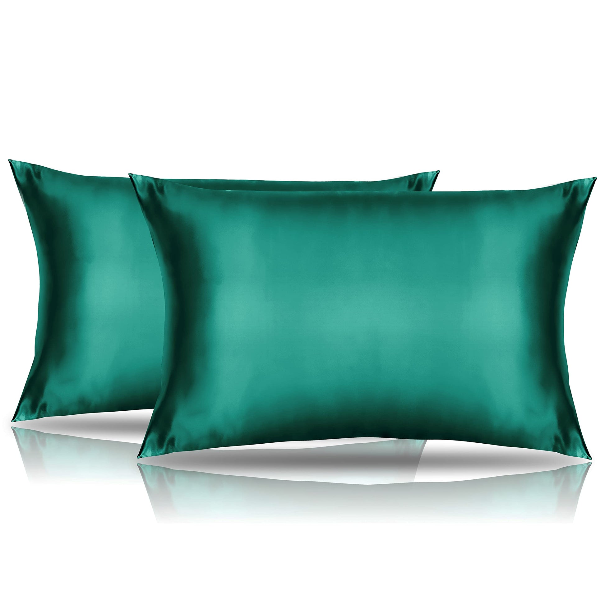 2 Pack Toddler Pillow Cover Dark Green Travel Pillowcase Breathable Silky Soft Baby Pillow Cases 14X20 Kids Satin Pillowcase Env