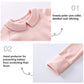 pureborn 2-Pack Baby Girls Bodysuit Long Sleeve Peter-pan Collar Romper Soft Cotton One-Piece 3-6 Months