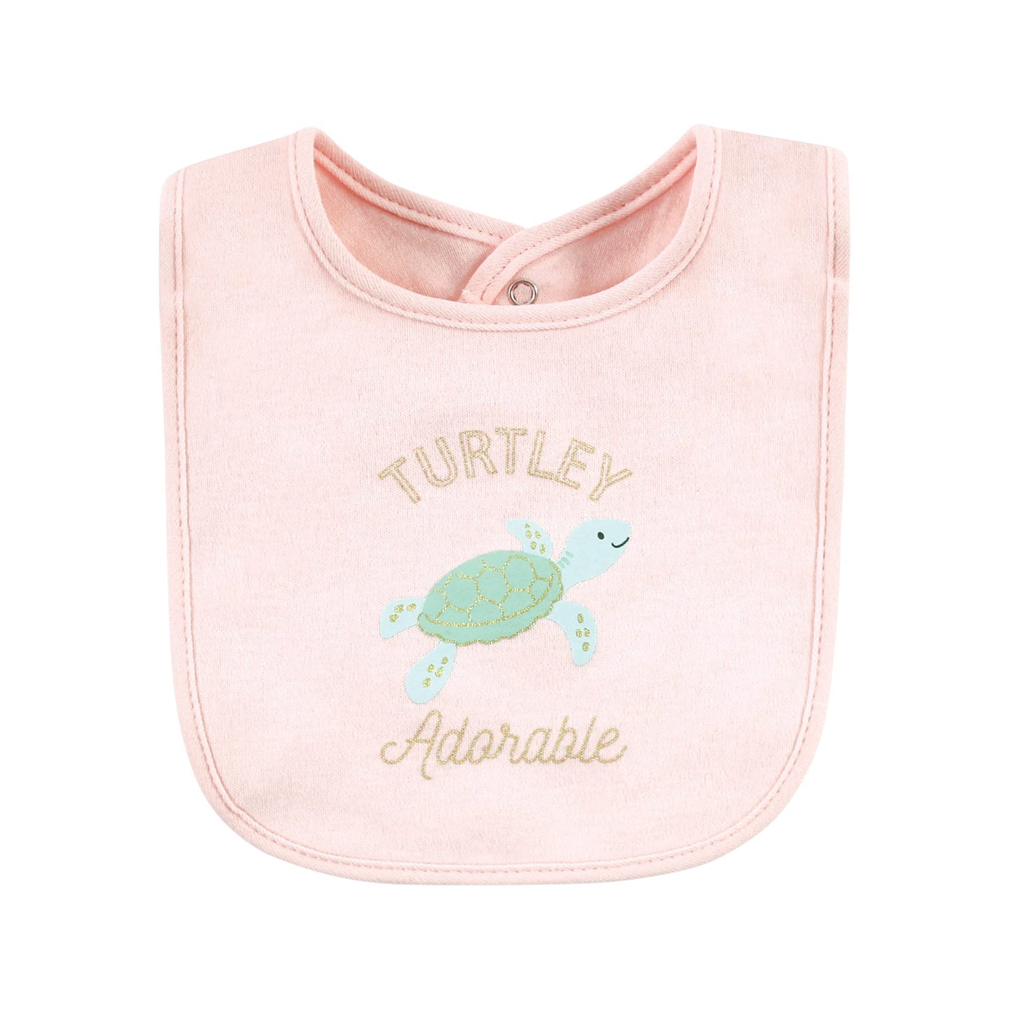 Hudson Baby Unisex Baby Cotton Bibs, Turtley Adorable, One Size