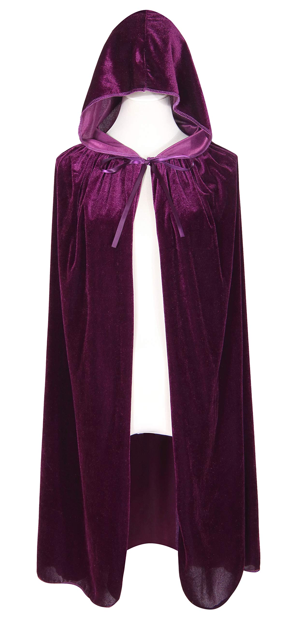 Bigxian Kids Hooded Velvet Cloak Halloween Christmas Fancy Cape For Kids (Purple)