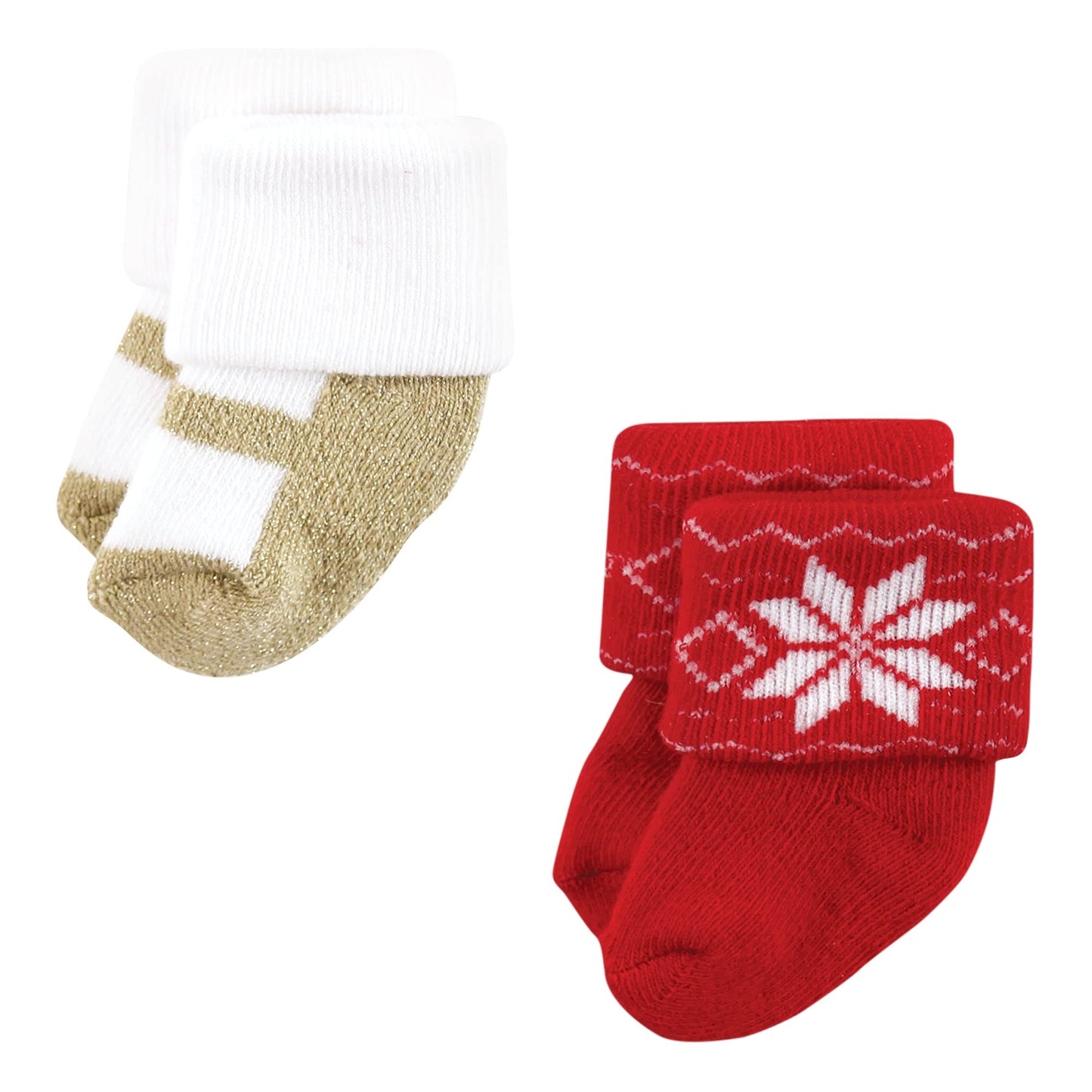 Hudson Baby Unisex Baby Cotton Rich Newborn And Terry Socks, 12 Days Of Christmas Girl, 12-24 Months