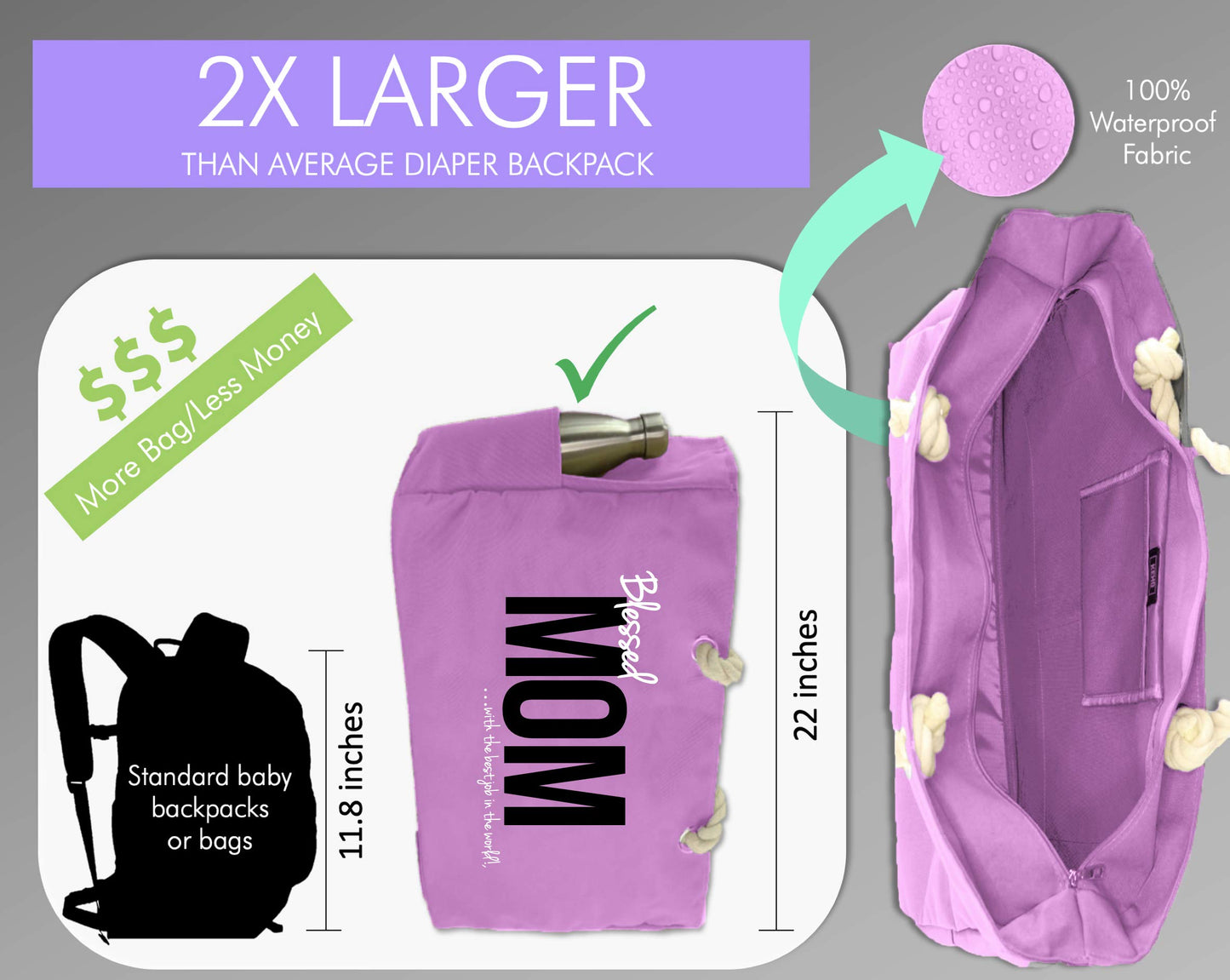 Keho Xxl Ultimate'Mom' Hospital Bag/Overnight Pregnancy Bag - (Pink)