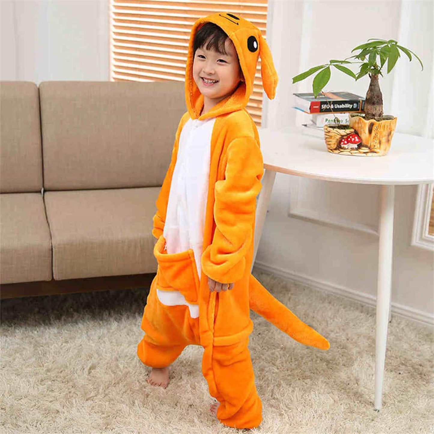 Atoz Onesie For Kids, Animal Pajamas Halloween Cosplay Costume For Girls Boys, Kangaroo 6-7Y