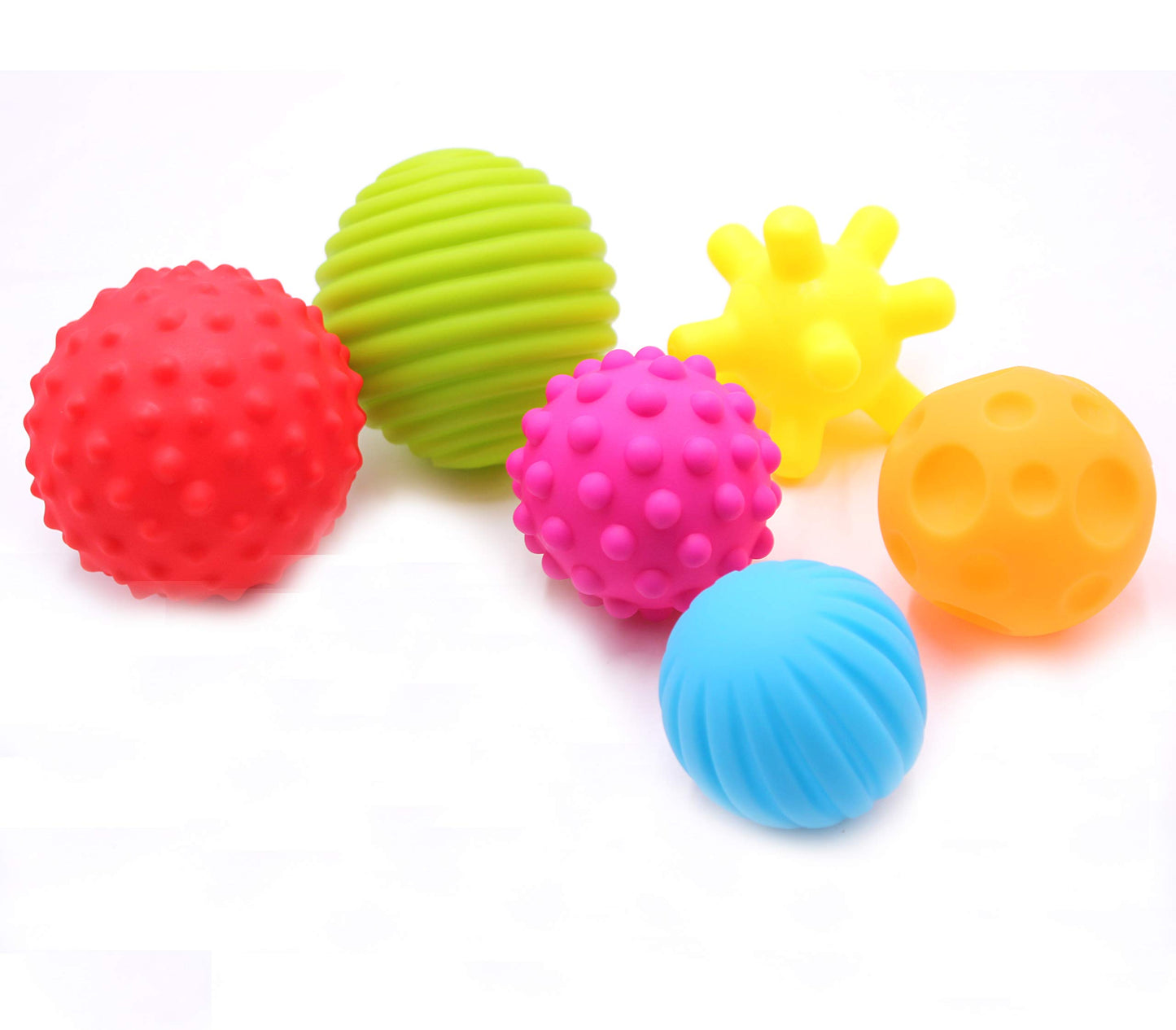 DOPHYRANIX 6 Pack Sensory Balls Spray Water Toy for Baby and Kids, Massage Soft & Textured Balls Set Develop Babys Tactile Sens