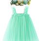 Bgfks Layered Tulle Tutu Dress For Toddler Girls,Baby Girl Rainbow Tutu Princess Skirt Set With Flower Headband.(Mint Green,12 M