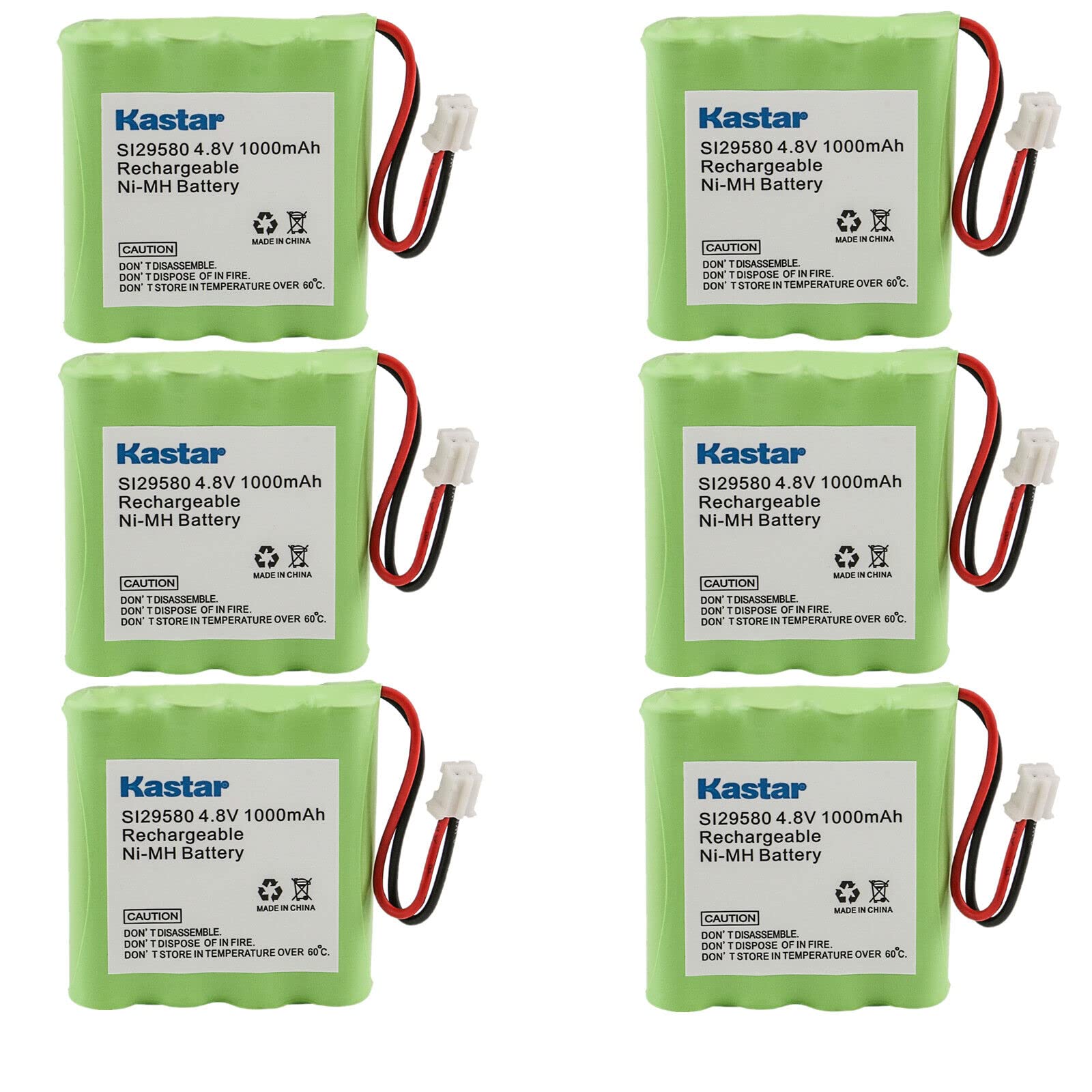 Kastar 6-Pack Battery Replacement For Summer Infant Baby Monitor 29710 29740 29580 29590 29610 29620 29630 29710 29740 29790 299
