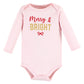Hudson Baby Unisex Baby Cotton Long-Sleeve Bodysuits, Girl Christmas Sayings, 18-24 Months