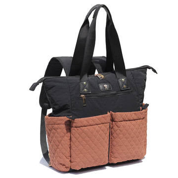 Esvan Diaper Tote Bag Totepack Backpack 2 In 1 For Women Multifunctional Large Capacity With Insulated Pockets Travel (Black Bro