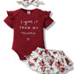 Mioglrie Newborn Baby Girl Clothes Romper Shorts Set Ruffle Infant Knitted Girls ' Clothing Daddys Little Maroon 0-3 Months