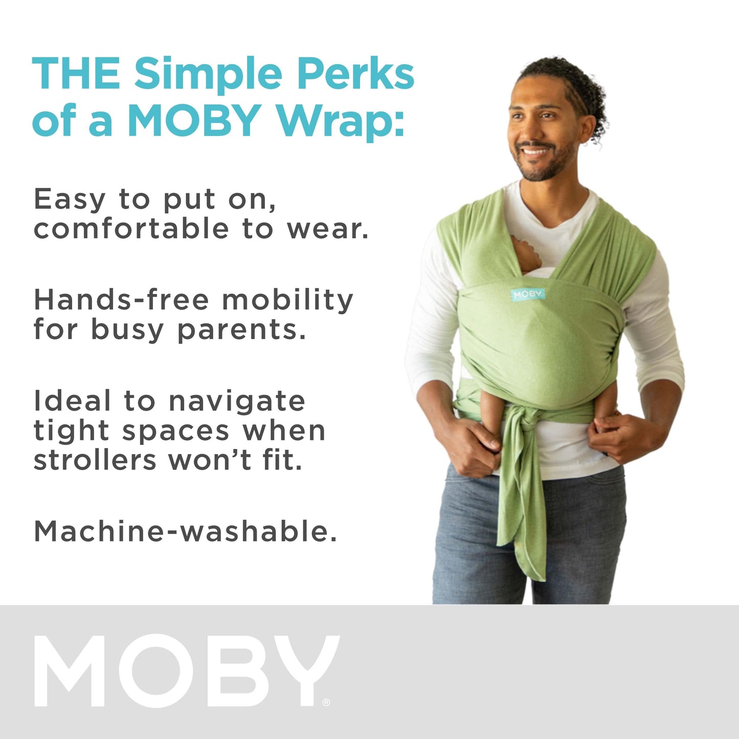 Moby Wrap Baby Carrier | Element | Baby Wrap Carrier for Newborns & Infants | #1 Baby Wrap | Baby Gift | Keeps Baby Safe & Secur