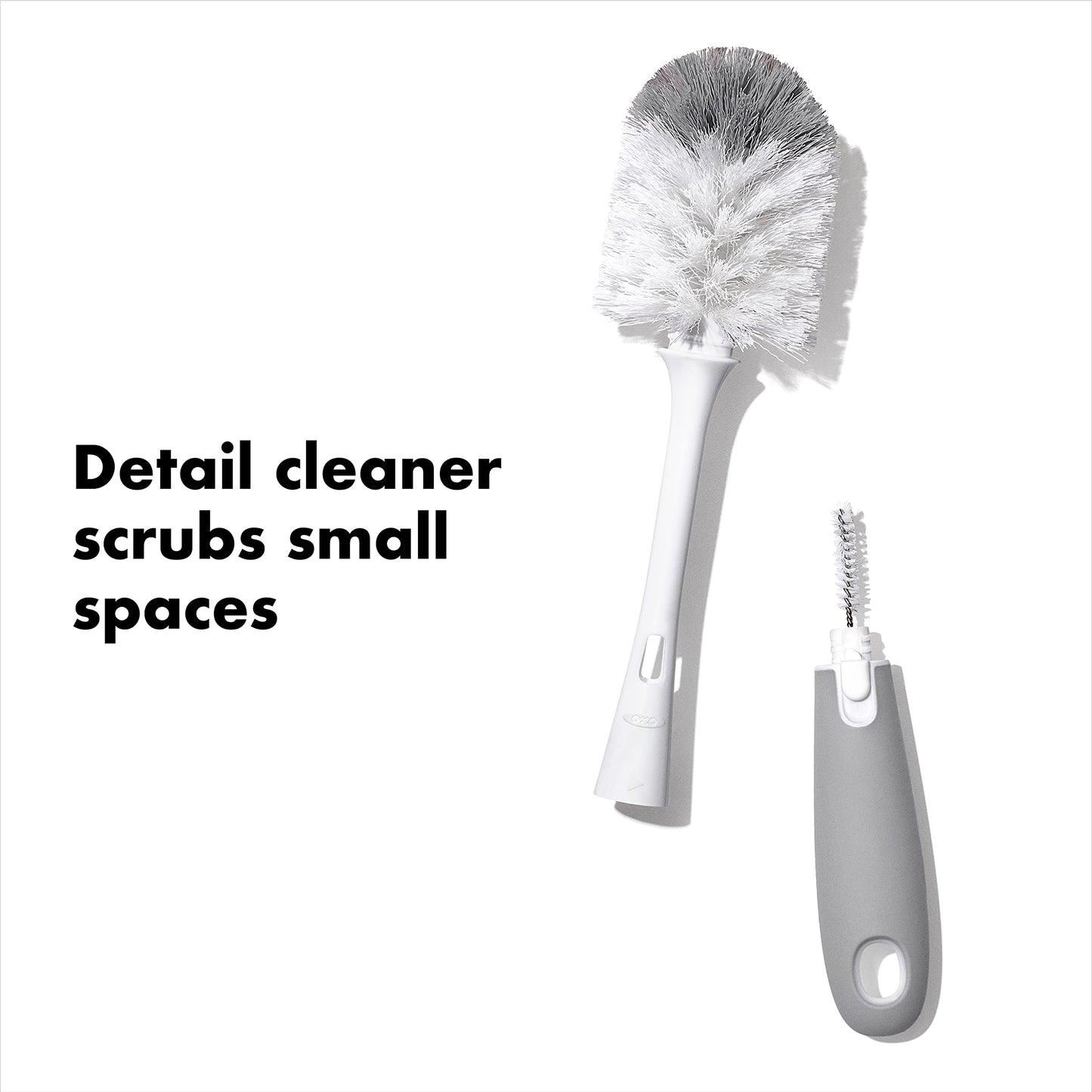 OXO Tot Bottle Brush with Nipple Cleaner and Stand - Gray, 2-Pack