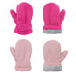 2 Pairs Toddler Mittens Unisex Lined Fleece Gloves Winter Warm Kids Mitten For Baby Boys And Girls Rose Red&Pink