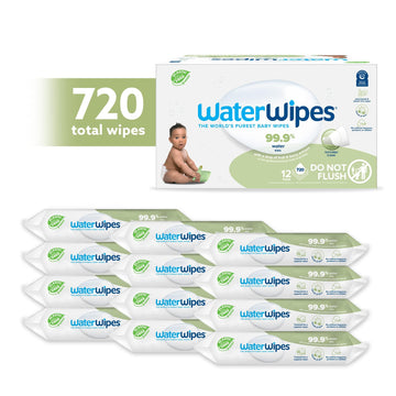 Waterwipes Plastic-Free Textured Clean, Toddler & Baby Wipes, 99.9% Water Based Wipes, Unscented & Hypoallergenic For Sensitive