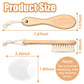 Wooden Baby Hair Brush And Comb Set, 2Pcs Natural Soft Goat Bristles Brush With Baby Shower Scrubber Perfect Scalp Grooming Prod