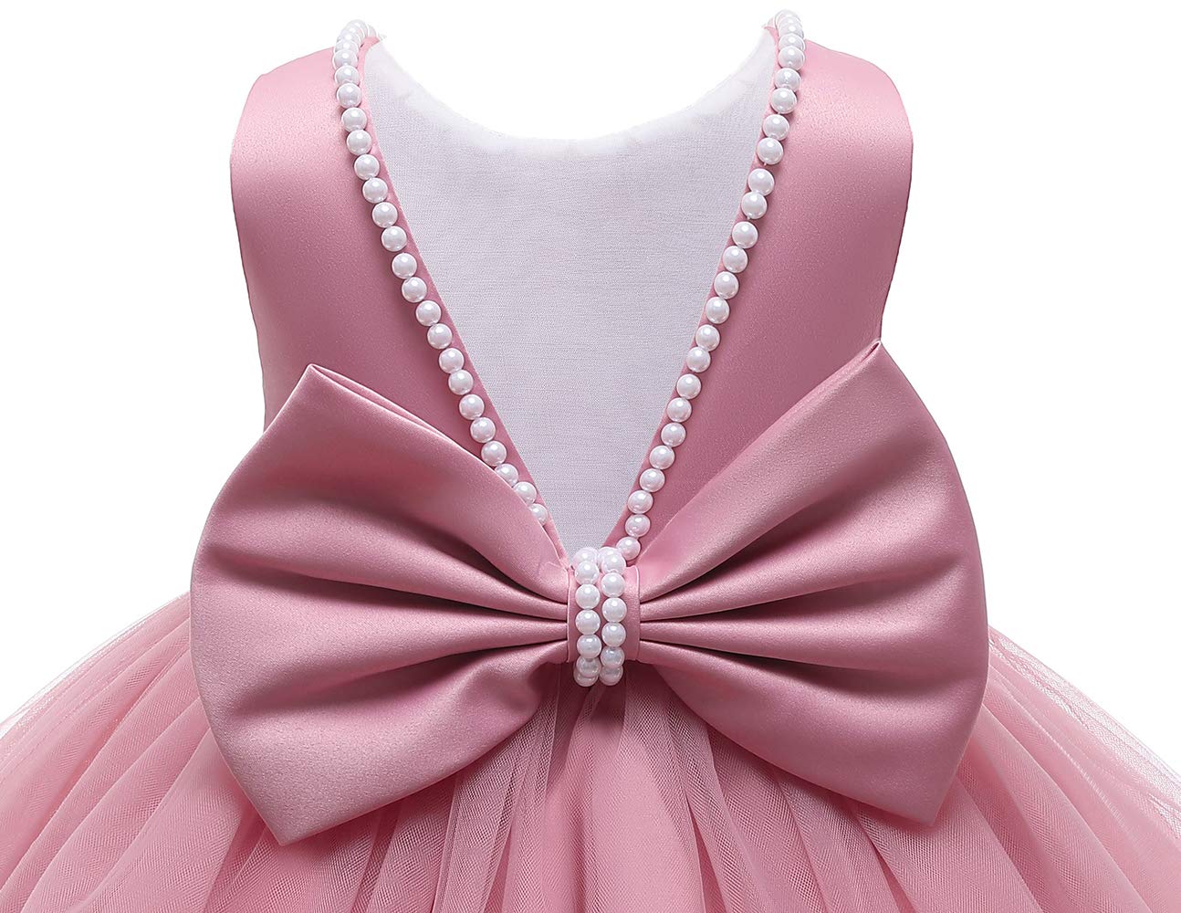 Baby Flower Girl Party Wedding Princess Dress,Sleeveless Floor Length Tutu Tulle Dance Birthday Gown 3T
