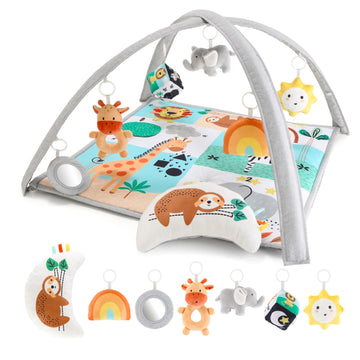 The Peanutshell Unisex Baby Play Gym & 7-In-1 Play Mat - Playmat Baby Toys 0-6, 6-12 Months Tummy Time Mat With Hanging Toys, So