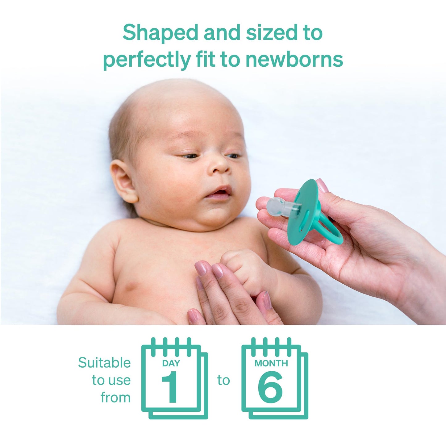 Symmetrical Pacifier By Lovenoobs, 4 Pack, Pacifiers 0-6 Months, Baby Starter Kit, Newborn Silicone Dummy, Orthodontic, Teething