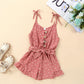3T Girl Clothes Toddler Baby Girls Strap Sleeveless One Piece Halter Romper Summer Jumpsuit, Pink Heart 3-4T/110Cm