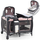INFANS 4 in 1 Pack and Play, Portable Nursery Center for Baby Kid Infant, Travel Playard with Bassinet, Mattress, Diaper Changer