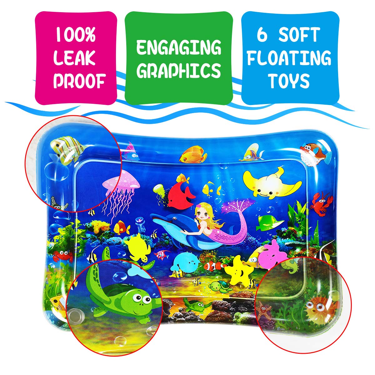 Water Mat Infant Toys, Inflatable Tummy Premium Water Mat Baby And Toddlers Is The Perfect Fun Time Play Activity Center Your Ba