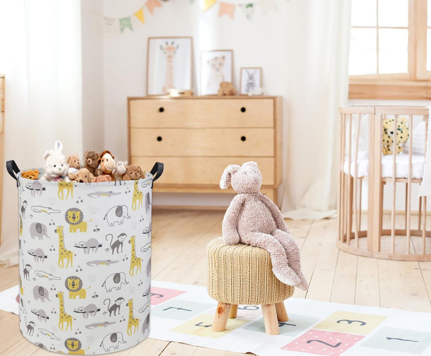 Tibaolover Animal Baby Laundry Basket Baby Hamper Kids Hamper Basket Toy Storage Bin For Boys Room Decor Baby Nursery Hamper Gif