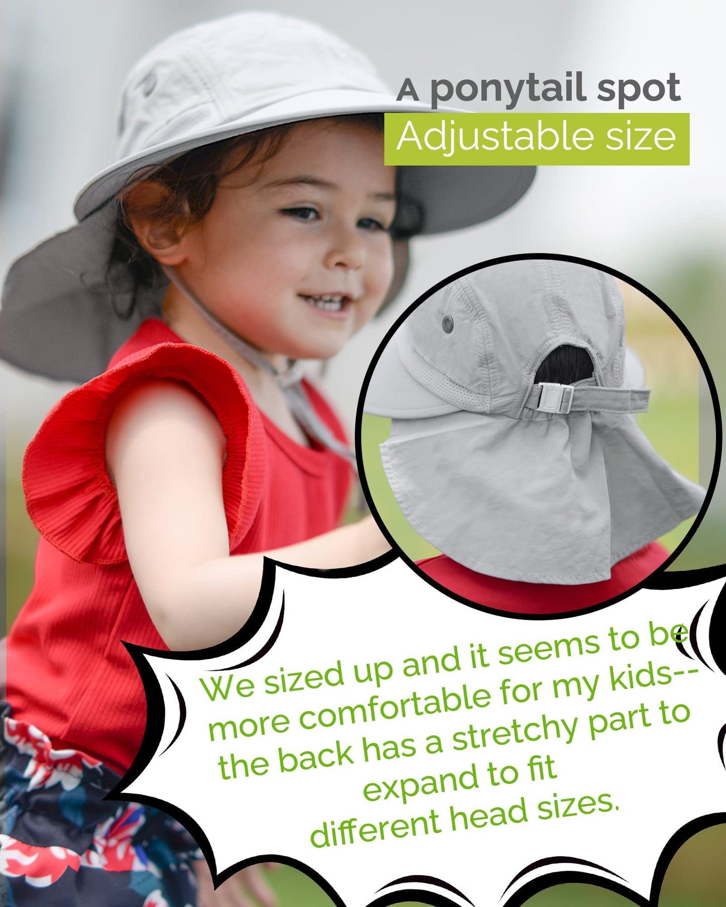 Toddler Kids Sun Hats With Neck Flap Upf 50+ Uv Protection Wide Rigid Brim Boys Girls Beach Swim Sunhat