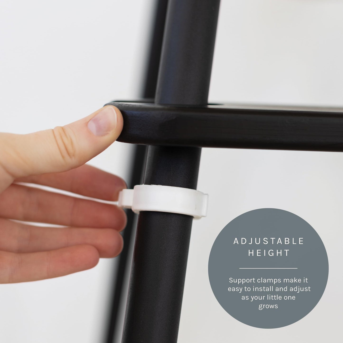 Yeah Baby Goods Adjustable Ikea High Chair Footrest (Black) - Attachable Ikea Antilop Highchair Footrest For Safer Mealtimes