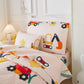 Mucalis 5 Pieces Toddler Bedding Set Engineering Vehicle Cars Toddler Comforter Set For Boys Girls Excavator Theme Crib Bed Sets