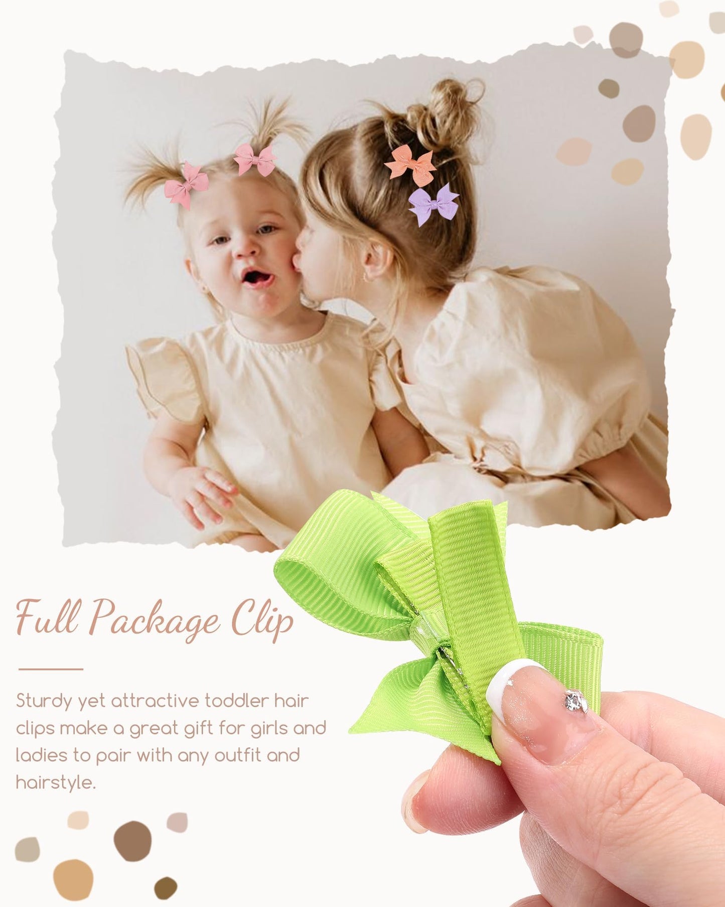 Doboi 50Pcs 2 ' ' Baby Hair Bows Clips Fully Lined Grosgrain Boutique Solid Ribbon Mini Bows For Girls Teens Infants Kids Toddle