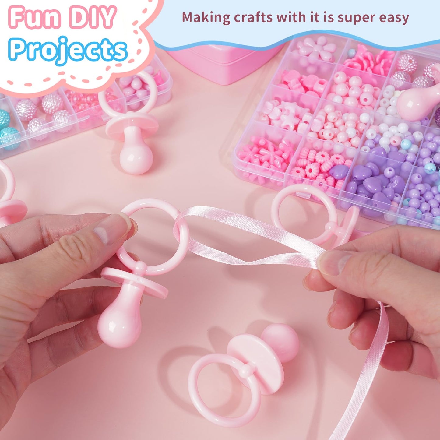 50 Pacifiers For Baby Shower Game Boy Girl, 2.75 Plastic Pacifiers Baby Shower Game, Bulk Baby Shower Pacifiers For Gender Revea