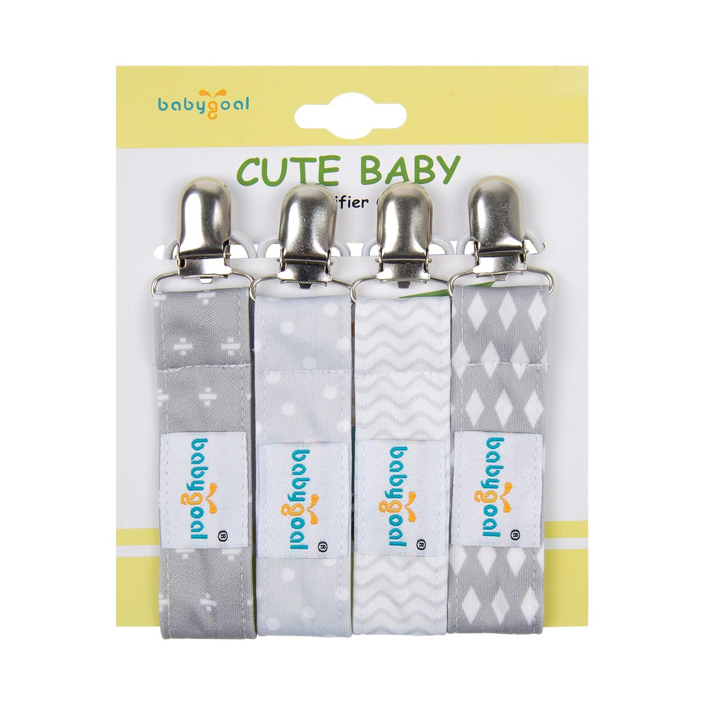 Babygoal Baby Pacifier Clips With Pacifier Case, 4 Pack Pacifer Holder For Girls And Boys Fits For All Pacifier Styles, Baby Toy