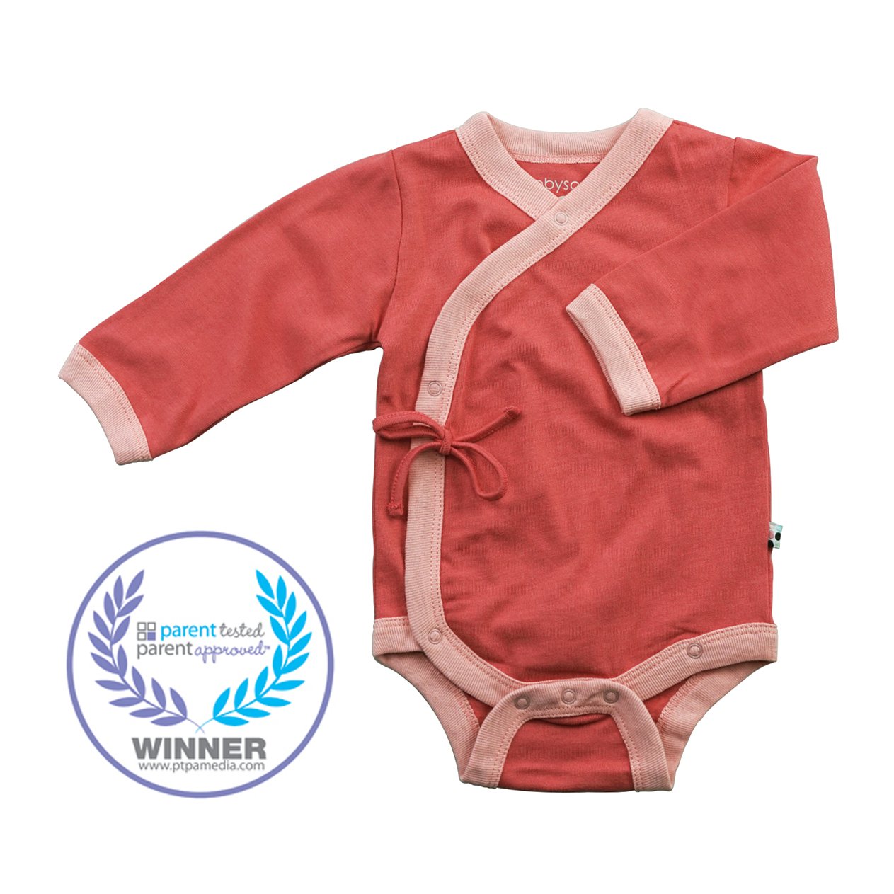 Babysoy Baby Girls Kimono Bodysuit A, Blossom, 3-6 Months