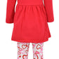 Unique Baby Girls Valentines Day Red & Pink Hearts Toddler Legging Set Outfit (10 Years, Red)