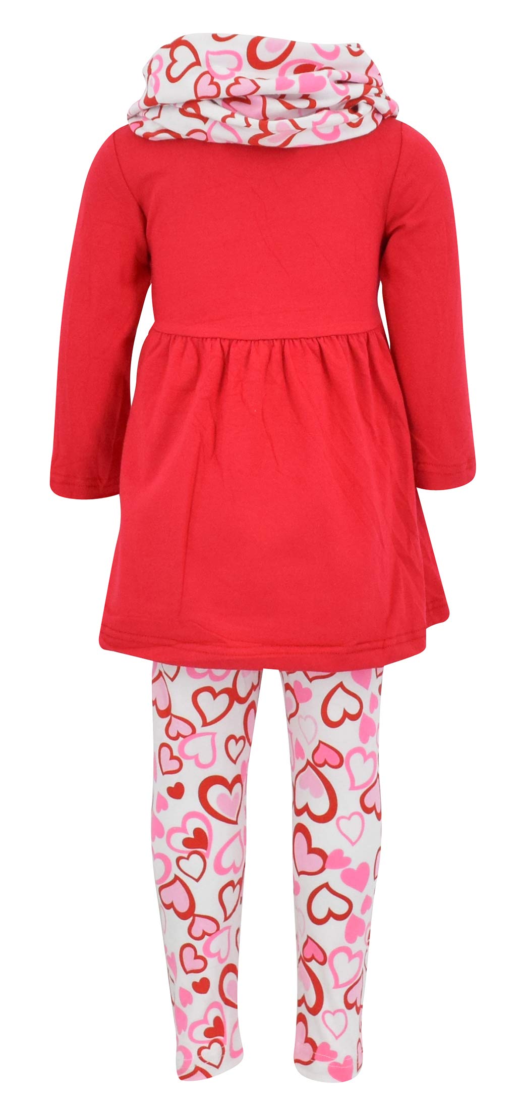 Unique Baby Girls Valentines Day Red & Pink Hearts Toddler Legging Set Outfit (10 Years, Red)