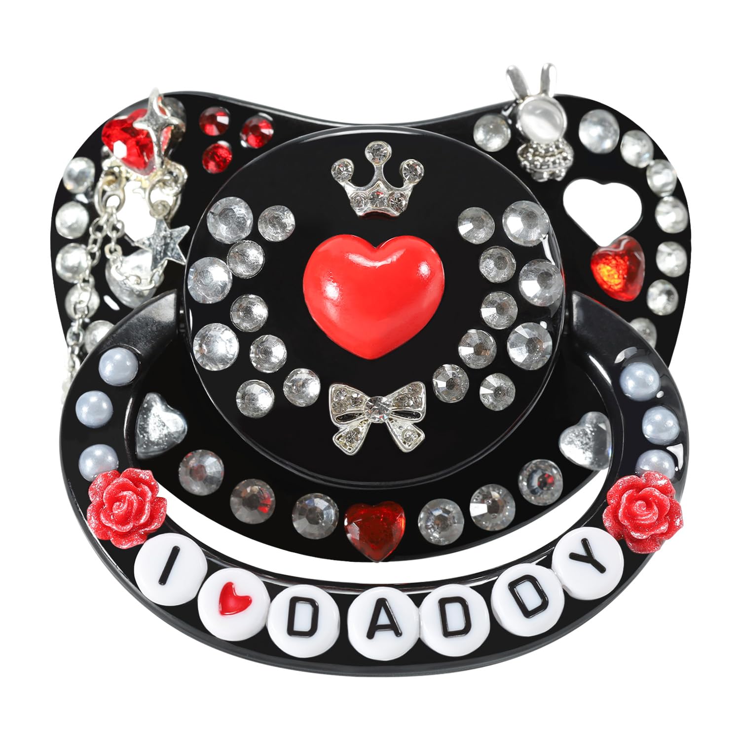 Cutieplusu Adult Sized Pacifier Dummy For Adult-Big Shield Diy Handmade-I Love Daddy