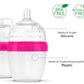 INTTERO Natural Anti-Colic Formula Dispenser Baby Bottle - Air-Free Vent - 6oz/2pk Cute Pink Slow Flow - Everyday Baby Essential