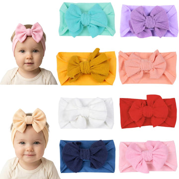 Anna Creations 8 Pcs Baby Headbands Cute Flower Baby Hairband Soft Elastics Stretchy Bow Head Bands Multicolor Hair Accessories 