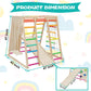 Edostory 7 In 1 Pikler Indoor Playground Jungle Gym Playset, Wooden Montessori Climber With Slide, Rock Climb Wall, Monkey Bars,