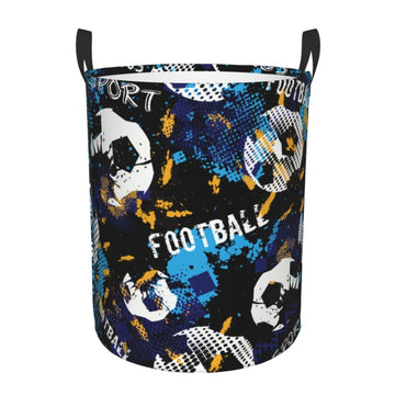 Pevtufa Football Foldable Laundry Basket Organizer,Fabric Clothes Toy Storage Basket Nursery Hamper Storage Bin For Household Be