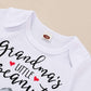 Happy Town Infant Baby Girls Boys Grandma'S Little Peanut Short Sleeve Romper Bodysuit Causal Outfits (White, 0-3 Months)