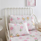 5 Peices Toddler Bedding Set For Girls Pink Floral Toddler Comforter Sheet Set In A Bag Pink Flower Kids Crib Bedding Set For Gi